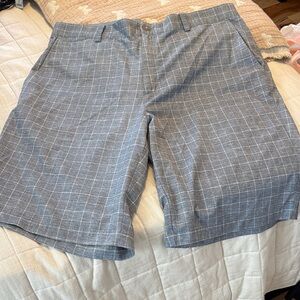 Nike Men's Blue Checkered Flat Front Shorts